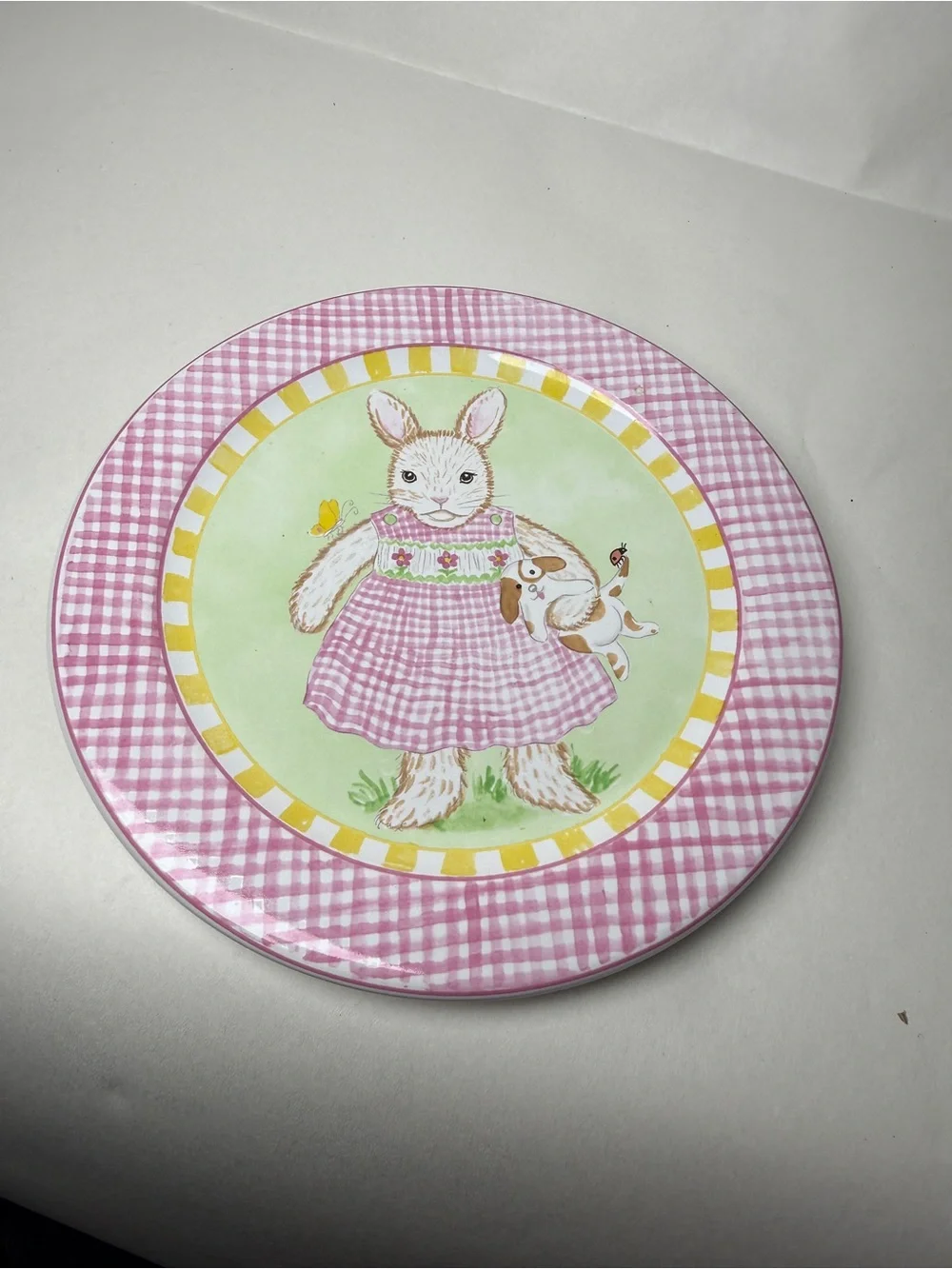 Pink Bunny Plaque Decorative Wall Accent